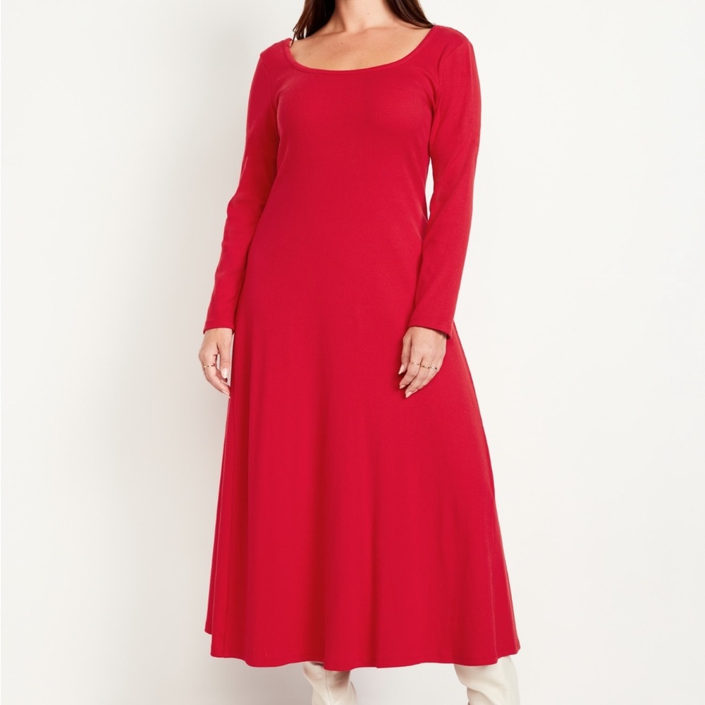 Fit & Flare Ribbed Maxi Dress NWT